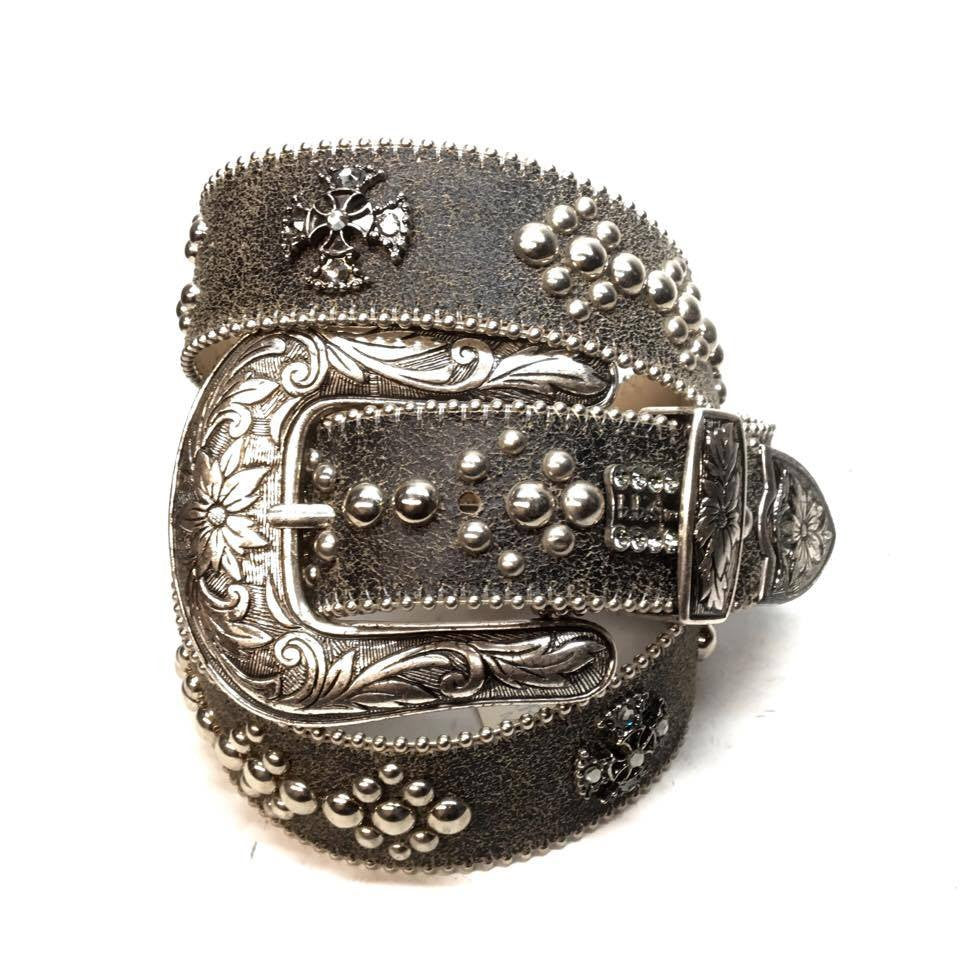 b.b. Simon "Black Faded" Crystal Belt - Dudes Boutique