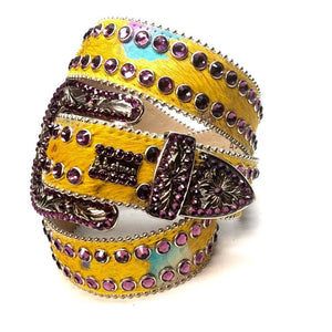 b.b. Simon "Yellow Pony Hair" Swarovski Crystal Belt - Dudes Boutique
