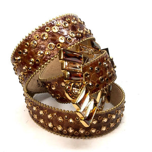 b.b. Simon "Caramel" Crystal Belt - Dudes Boutique
