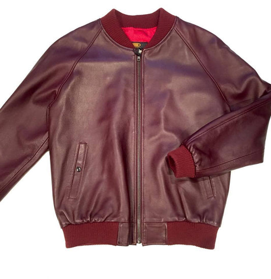 G-Gator wine lambskin varsity jacket