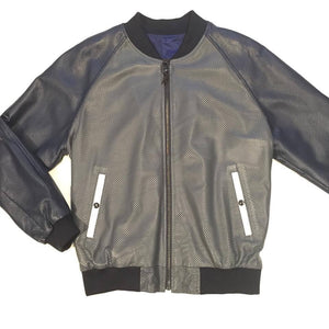 G-Gator Lambskin Varsity Perforated Jacket - Dudes Boutique