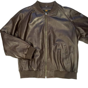 G-Gator Men's Chocolate Leather Lambskin Varsity Jacket - Dudes Boutique