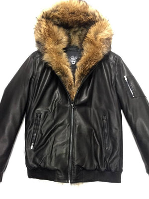 Jakewood Full Fox Black Bomber Jacket - Dudes Boutique