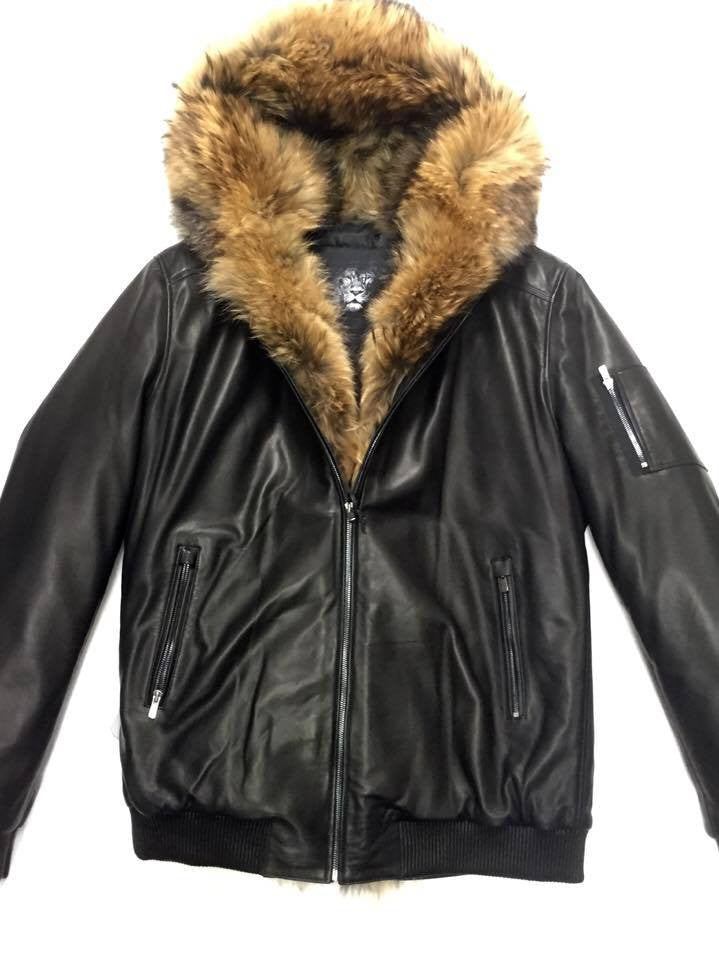 Jakewood Full Fox Black Bomber Jacket - Dudes Boutique