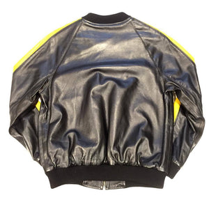 G-Gator Lambskin Varsity Perforated Yellow Jacket - Dudes Boutique