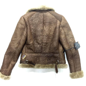 Jakewood Ladies Chocolate Shearling Biker Bomber - Dudes Boutique