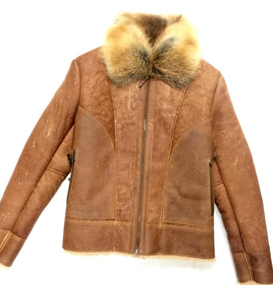 Jakewood Tobacco Red Fox Collar Shearling - Dudes Boutique
