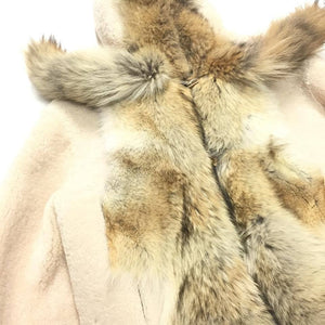 Jakewood Men's Natural Plush Fox Tail Shearling Jacket with Hood - Dudes Boutique