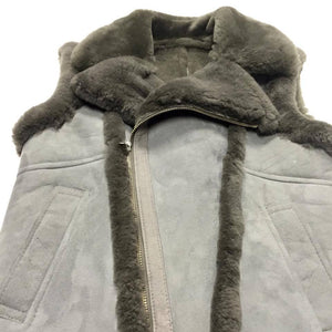 Jakewood Grey Suede Shearling Vest - Dudes Boutique