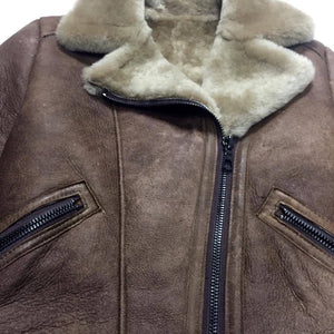 Jakewood Ladies Chocolate Shearling Biker Bomber - Dudes Boutique