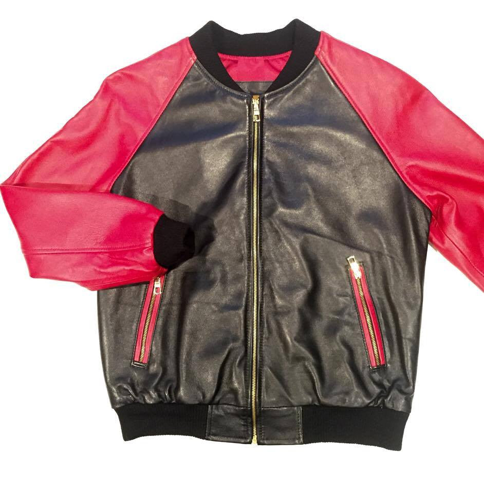 G-Gator Black/Red Lambskin Varsity Jacket - Dudes Boutique