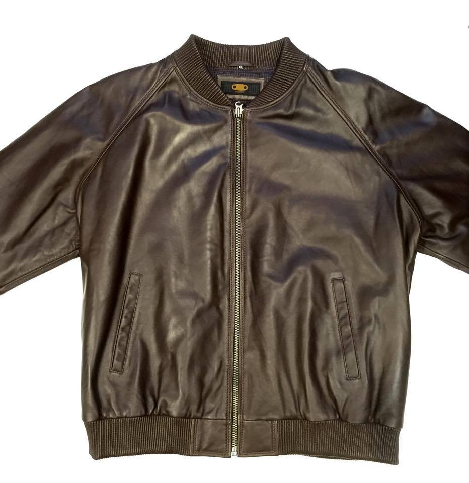 G-Gator Men's Chocolate Leather Lambskin Varsity Jacket - Dudes Boutique