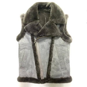 Jakewood Grey Suede Shearling Vest - Dudes Boutique