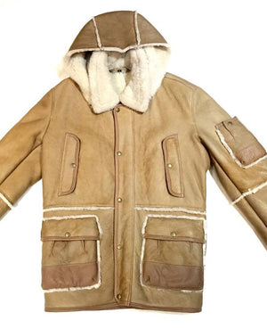Jakewood - Brown & Cream Shearling With Hood - Dudes Boutique