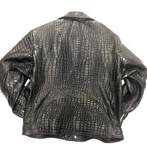 G-Gator Alligator Embossed Lambskin Moto Jacket - Dudes Boutique