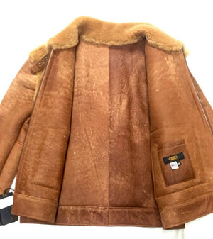 Jakewood Dune Suede Finish Shearling Bomber Jacket - Dudes Boutique