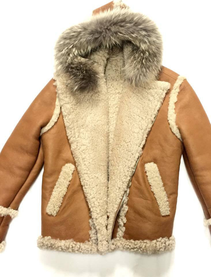 Jakewood Cognac Biker Style Shearling - Dudes Boutique