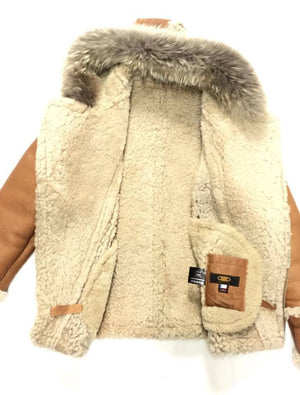 Jakewood Cognac Biker Style Shearling - Dudes Boutique