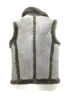 Jakewood Grey Suede Shearling Vest - Dudes Boutique