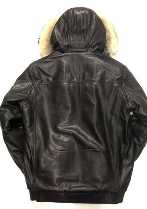 Jakewood Full Fox Black Bomber Jacket - Dudes Boutique