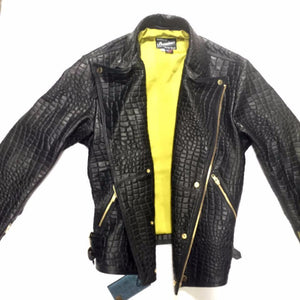 G-Gator Alligator Embossed Lambskin Moto Jacket - Dudes Boutique