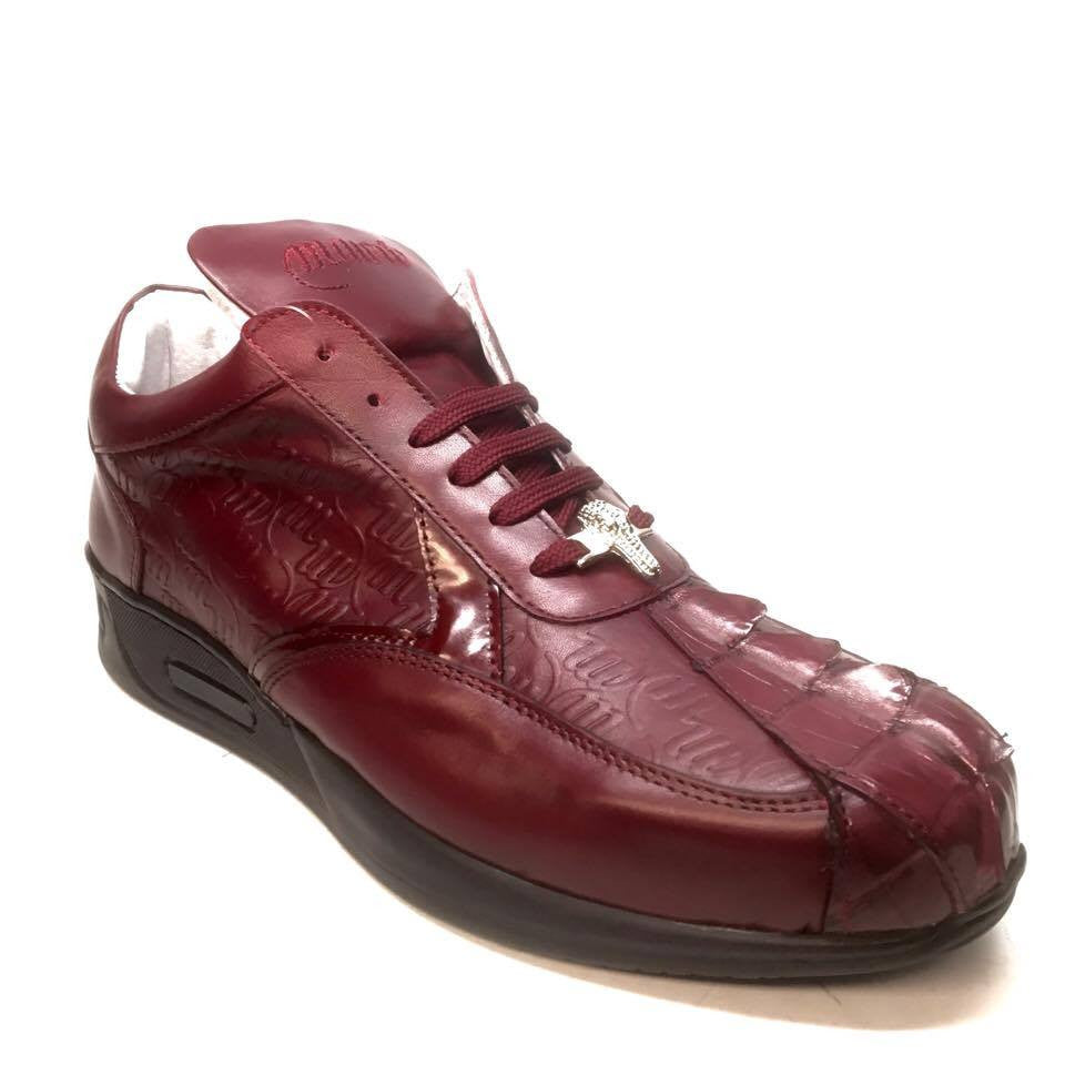 Mauri M770/1 Wine Crocodile Tail Sneakers - Dudes Boutique