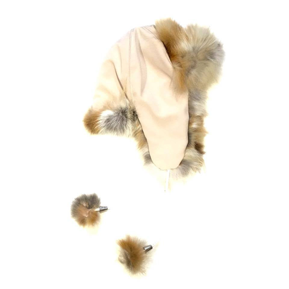 Natural Red Fox Aviator Hat - Dudes Boutique