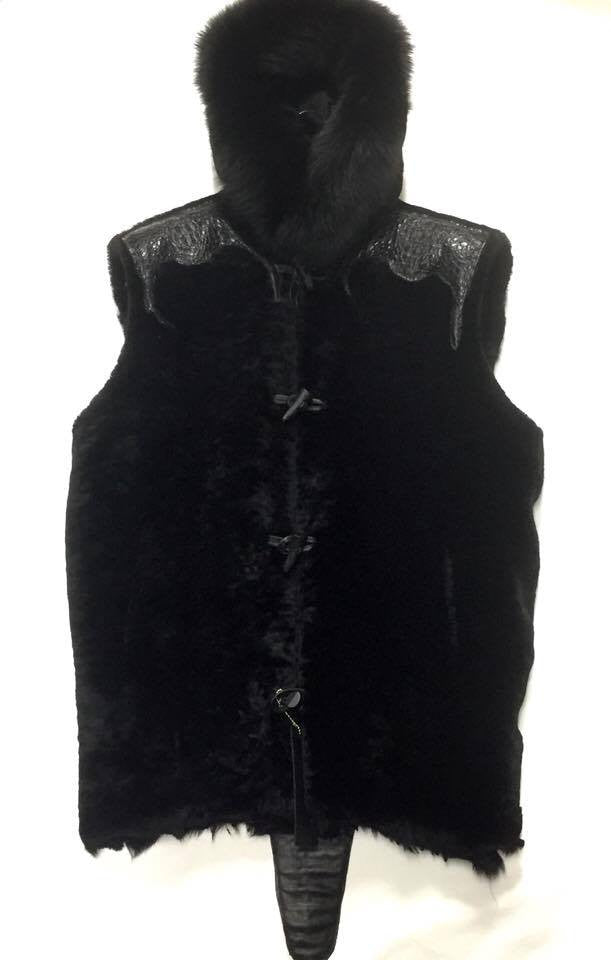 G-Gator Full Alligator Body Hooded Mouton Vest - Dudes Boutique