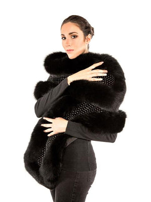 Volare Fox cape with Crystals - Dudes Boutique
