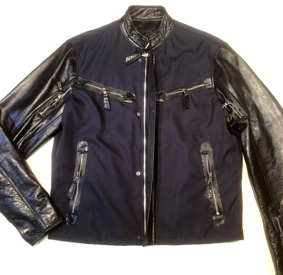 G-Gator Zipper Lambskin & Mesh Leather Jacket - Dudes Boutique