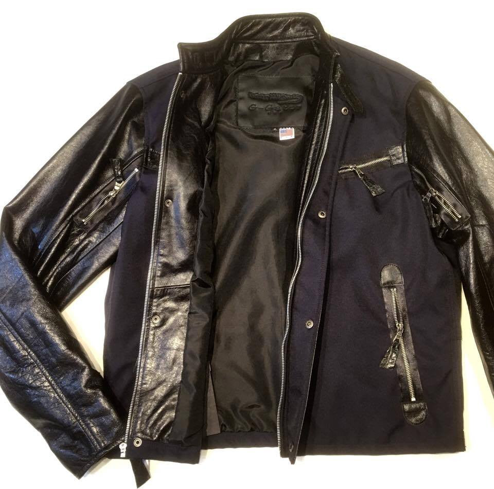 G-Gator Zipper Lambskin & Mesh Leather Jacket - Dudes Boutique