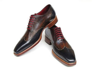 Paul Parkman Men's Wingtip Oxford Goodyear Welted Navy Red Black - Dudes Boutique
