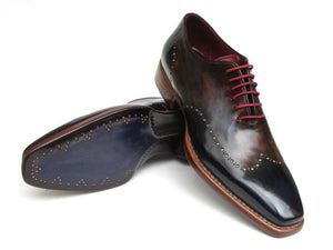 Paul Parkman Men's Wingtip Oxford Goodyear Welted Navy Red Black - Dudes Boutique