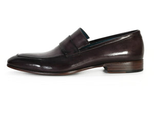 Paul Parkman Men's Loafer Black & Gray Hand-Painted Leather Upper With Leather Sole - Dudes Boutique