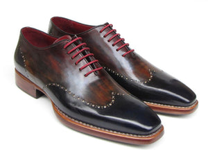 Paul Parkman Men's Wingtip Oxford Goodyear Welted Navy Red Black - Dudes Boutique
