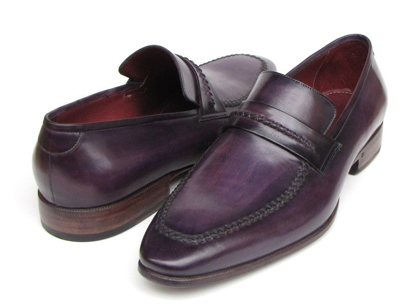 Paul Parkman Purple Loafers Handmade Slip-On Shoes - Dudes Boutique