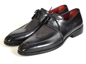 Paul Parkman Gray/Black Apron Derby Shoes - Dudes Boutique