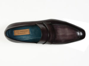Paul Parkman Men's Loafer Black & Gray Hand-Painted Leather Upper With Leather Sole - Dudes Boutique