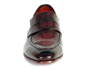 Paul Parkman Men's Loafer Purple & Black Hand-Painted Leather Upper With Leather Sole - Dudes Boutique