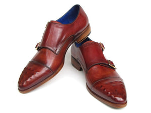 Paul Parkman Men's Double Monkstrap Burgundy Leather - Dudes Boutique