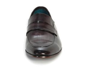Paul Parkman Men's Loafer Black & Gray Hand-Painted Leather Upper With Leather Sole - Dudes Boutique