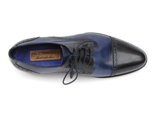 Paul Parkman Parliament Blue Derby Shoes Leather Upper And Leather Sole - Dudes Boutique