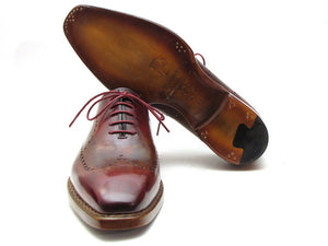 Paul Parkman Bordeaux & Camel Wingtip Oxford Good Year Welted - Dudes Boutique