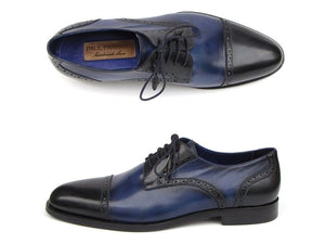 Paul Parkman Parliament Blue Derby Shoes Leather Upper And Leather Sole - Dudes Boutique