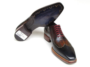 Paul Parkman Men's Wingtip Oxford Goodyear Welted Navy Red Black - Dudes Boutique