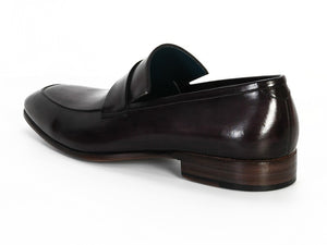Paul Parkman Men's Loafer Black & Gray Hand-Painted Leather Upper With Leather Sole - Dudes Boutique