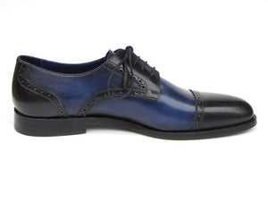 Paul Parkman Parliament Blue Derby Shoes Leather Upper And Leather Sole - Dudes Boutique