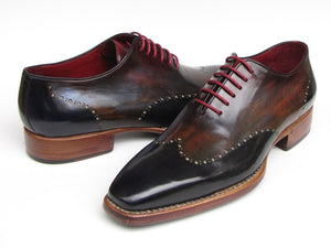 Paul Parkman Men's Wingtip Oxford Goodyear Welted Navy Red Black - Dudes Boutique