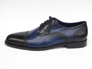 Paul Parkman Parliament Blue Derby Shoes Leather Upper And Leather Sole - Dudes Boutique