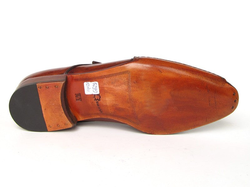 Paul Parkman Men's Monkstrap Shoes Side Handsewn Twisted Leather Tobacco Sole - Dudes Boutique